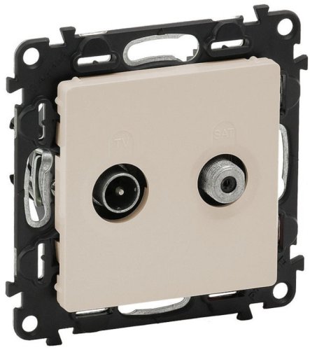 Розетка TV+SAT Проходная без рамки Legrand Valena Life 2-м. слоновая кость фото Розетка TV+SAT Проходная без рамки Legrand Valena Life 2-м. слоновая кость картинка